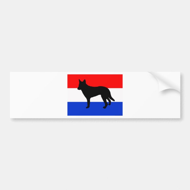 dutch shepherd silhouette flag bumper sticker (Front)