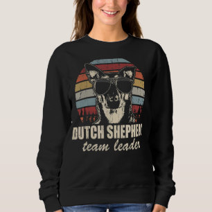 Dutch Shepherd Team Leader Cool Dog Sunglasses Vin Sweatshirt