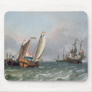 Dutch Shipping in a Choppy Sea Mouse Pad