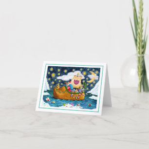 DUTCH SHOE SANTA SHIP, ICEBERG, WHALE, TEDDY Blank Card