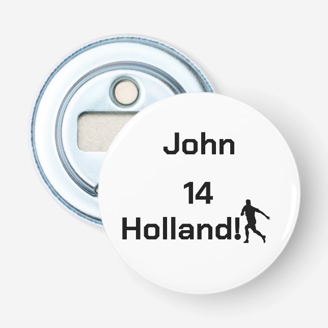 Dutch Soccer, customisable     Bottle Opener (Front)