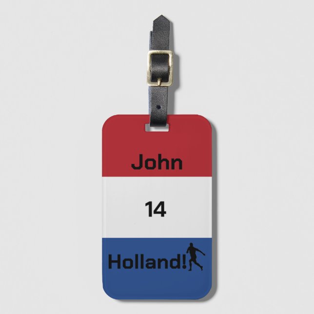 Dutch Soccer, customisable     Luggage Tag (Front Vertical)