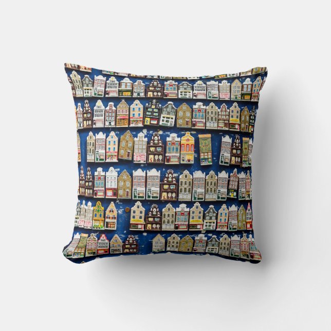 Dutch souvenirs, Amsterdam street scene. Cushion (Front)
