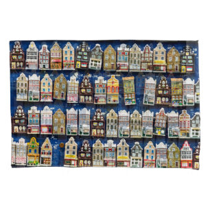 Dutch souvenirs, Amsterdam street scene. Pillowcase