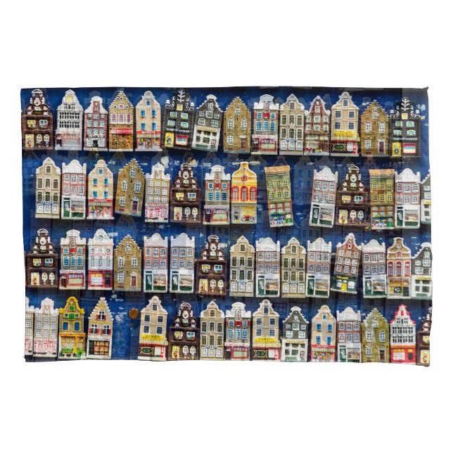 Dutch souvenirs, Amsterdam street scene. Pillowcase (Front)
