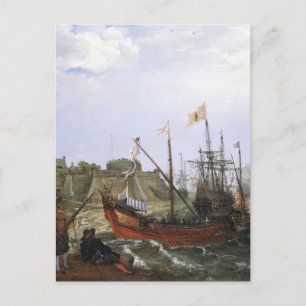 Dutch Squadron attacking a Spanish Fortress Postcard