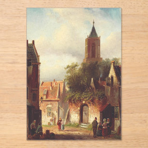 Dutch Town Scene by Charles Leickert Landscape Acrylic Invitations