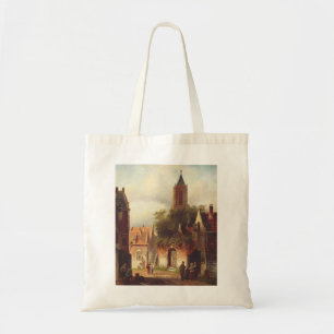 Dutch Town Scene by Charles Leickert Landscape Tote Bag