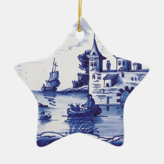 Dutch traditional blue tile ceramic ornament