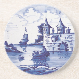 Dutch traditional blue tile coaster
