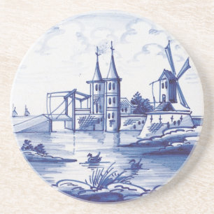 Dutch traditional blue tile coaster