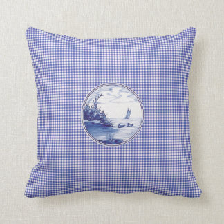 Dutch traditional blue tile cushion