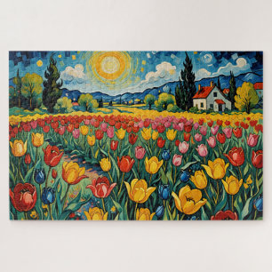 Dutch Tulip Field Jigsaw Puzzle