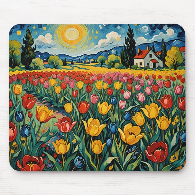 Dutch Tulip Field Mouse Pad (Front)