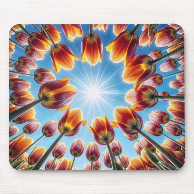 Dutch Tulip Garden In Sunshine Mouse Pad (Front)