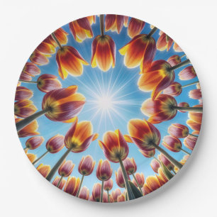 Dutch Tulip Garden In Sunshine Paper Plate