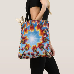 Dutch Tulip Garden In Sunshine Tote Bag