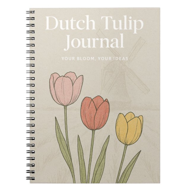 Dutch Tulip Journal: Nature-Inspired Notebook  (Front)