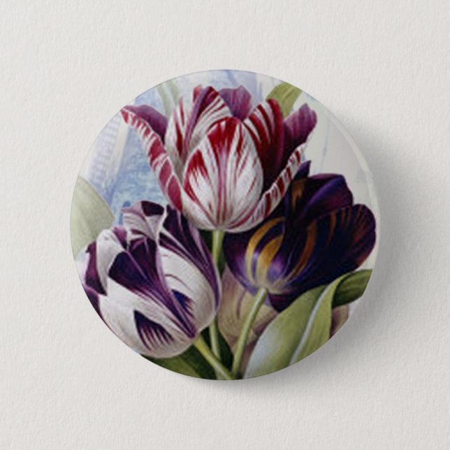 Dutch Tulips 6 Cm Round Badge (Front)
