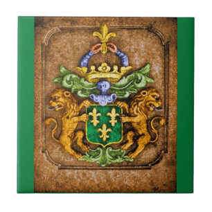 Dutch van Westervelt Family Coat of Arms c 1600 Tile