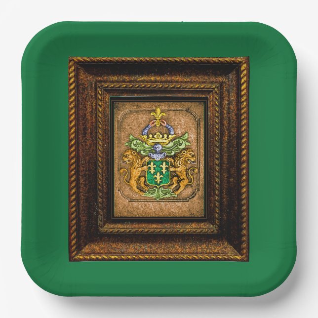 Dutch van Westervelt Family Coat of Arms Dinner  Paper Plate (Front)