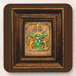 Dutch van Westervelt Family Coat of Arms framed Coaster
