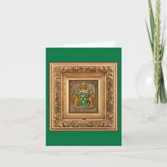 Dutch Van Westervelt Family Coat of Arms  Holiday Card (Front)