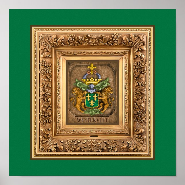 Dutch Van Westervelt Family Coat of Arms  Poster (Front)