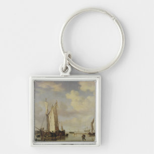Dutch Vessels Inshore and Men Bathing, 1661 Key Ring