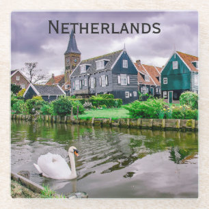 Dutch Village Marken in Netherlands Glass Coaster