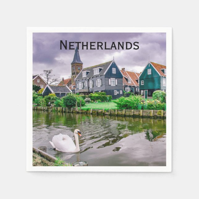 Dutch Village Marken in Netherlands Napkin (Front)