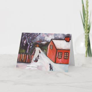 DUTCH VILLAGE WINTER SCENE HOLIDAY CARD