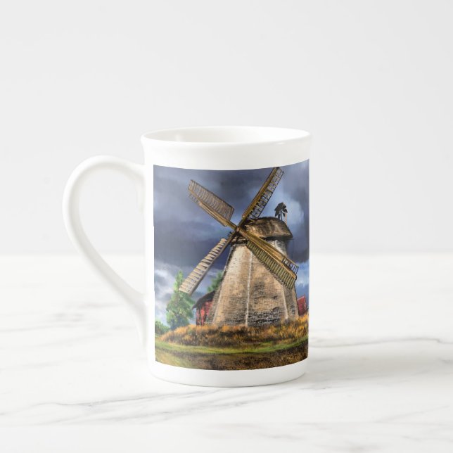 Dutch Windmill Bone China Mug (Left)
