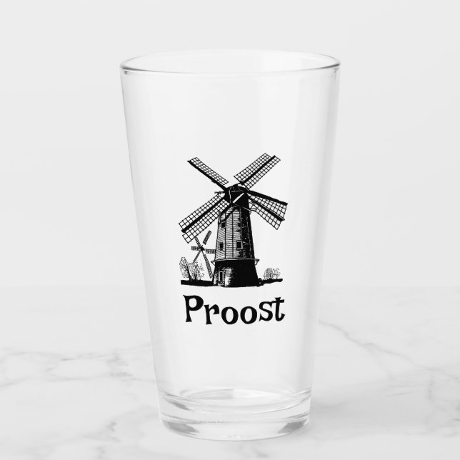 Dutch Windmill Design Glass (Front)