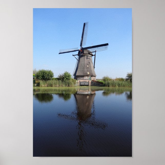 Dutch windmill on a sunny day poster (Front)