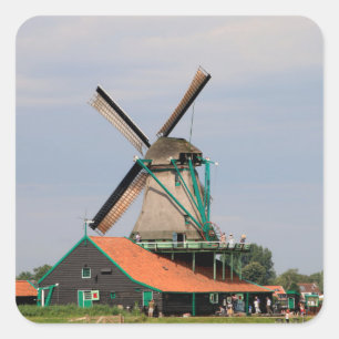 Dutch windmill village, Holland 3 Square Sticker