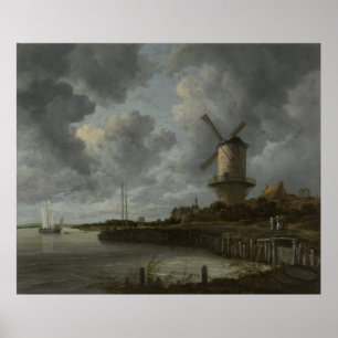 Dutch windmill Wijk bij Duustede, Ruisdael Poster