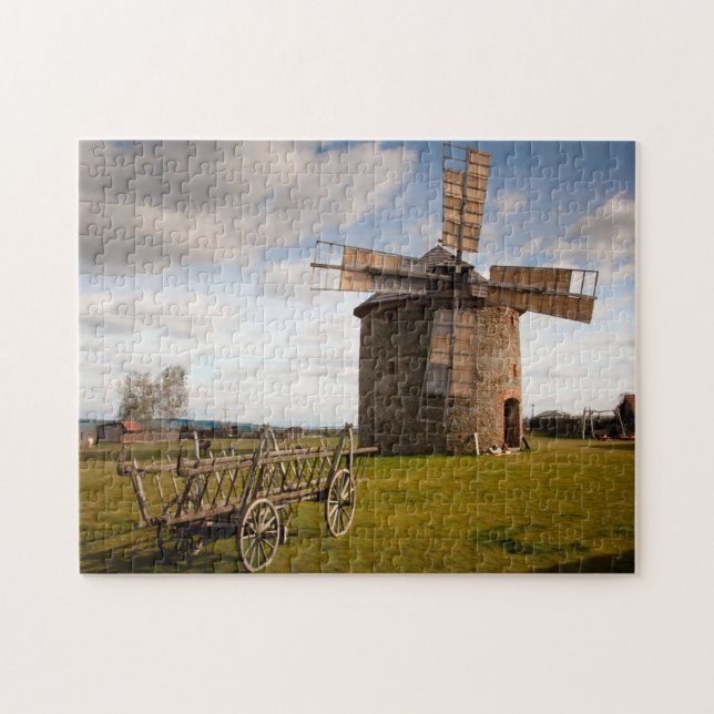 Dutch Windmill with Clear Blue Sky Jigsaw Puzzle (Horizontal)