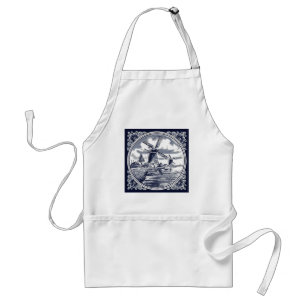 Dutch Windmills Delft Blue Standard Apron