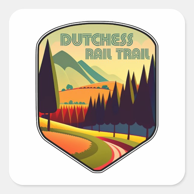 Dutchess Rail Trail Colours Square Sticker (Front)
