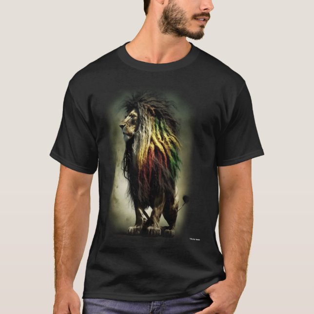DuttyTees Rasta Lion Three T-Shirt (Front)
