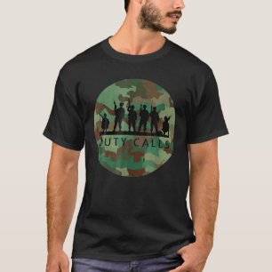 Duty Calls Cool Camouflage Soldier Figurine T-Shirt