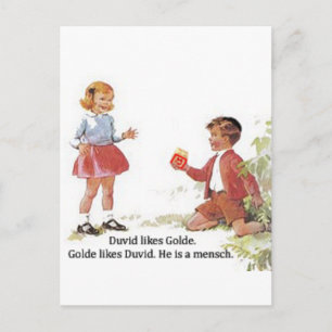 Duvid likes Golde. Postcard
