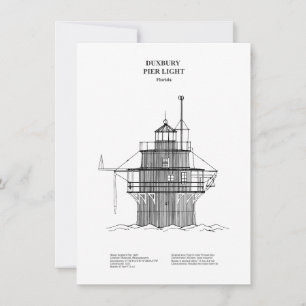 Duxbury Pier Light Lighthouse - Massachusetts -BD Card