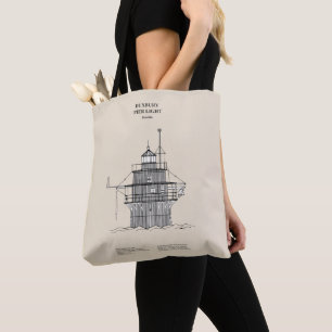 Duxbury Pier Light Lighthouse - Massachusetts -SBD Tote Bag