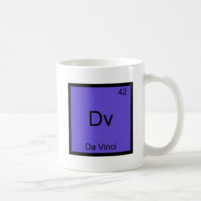 Dv - Da Vinci Funny Chemistry Element Symbol Tee Coffee Mug (Right)