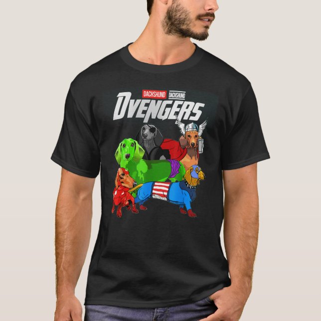 Dvengers T Shirt Funny Dog Dachshund Gift  For Men (Front)