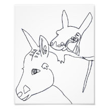 D'Vine Donkeys Line Drawing Print