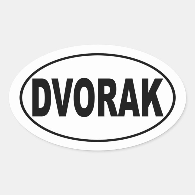 Dvorak Oval Sticker (Front)