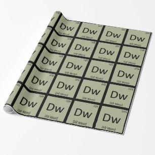 Dw - Dill Weed Chemistry Periodic Table Symbol Wrapping Paper